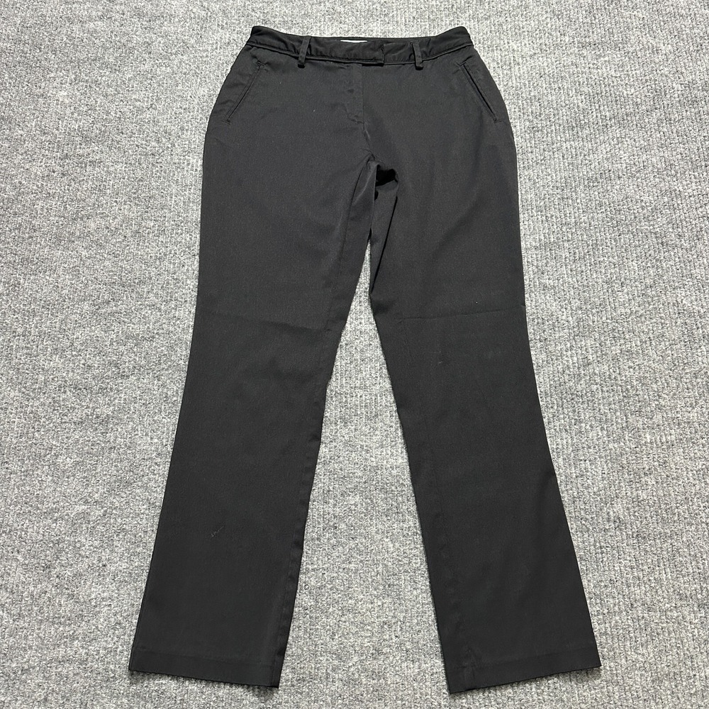 Lady Hagen Womens Dress Pants Size 4 Black Flat Front Stretch Low Rise Slacks